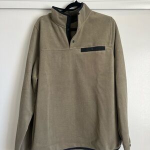Fleece thermal quarter button shirt